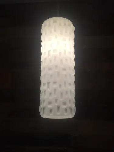 SUPERB SPACE AGE OPALINE GLASS 70'S TEXTURED OP ART MID CENTURY LAMP LIGHT SHADE