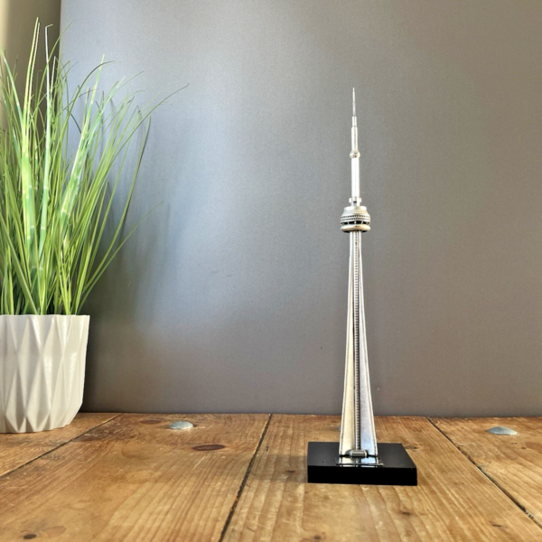 VINTAGE 11.5" 1970'S CN RADIO TOWER CANADA DESK SCULPTURE PAPERWEIGHT SPACE AGE