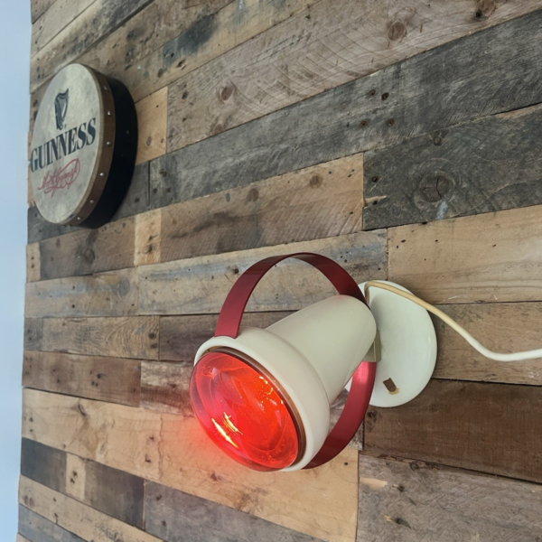 SPACE AGE 50'S PHILIPS RED SATURN CIRCLE DESIGNER HEAT DESK WALL LAMP C PERRIAND
