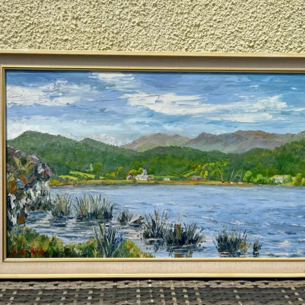 VINTAGE J GLYN ROBERTS OIL PAINTING NORTH WALES LLYN CRAFNANT ERYRI SNOWDONIA