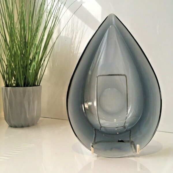RARE c1963 DENJI TAKEUCHI TEARDROP GLASS GEODE BOWL HOLMEGAARD DESIGNER SCANDI