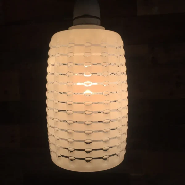 RETRO SPACE AGE 70'S OP ART KNOBBLY RIPPLED TEXTURED GLASS LAMP SHADE VINTAGE